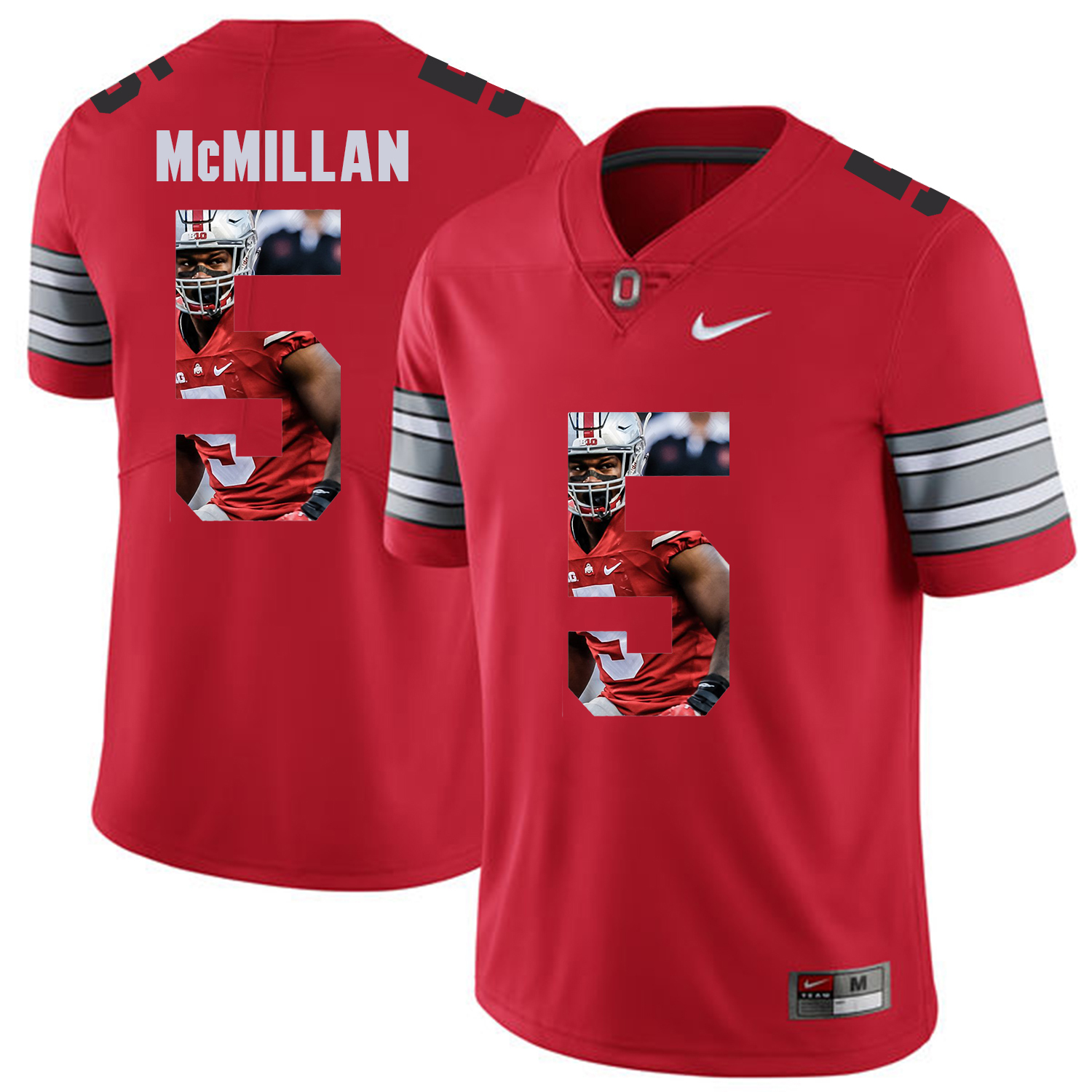 Men Ohio State 5 Mcmillan Red Fashion Edition Customized NCAA Jerseys